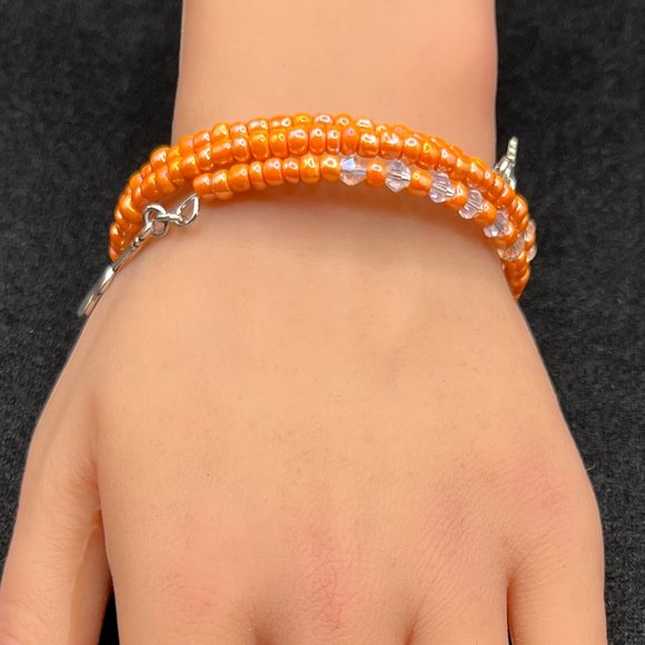 Handmade Mix Color Beads Silver Charm Boho Wrap Bracelet Women - Picture 1 of 5